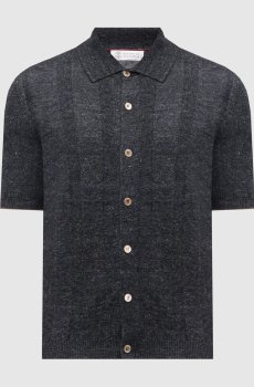 Серая рубашка с льном