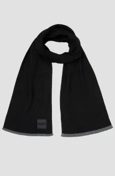 Мужской черный шарф Черный ONESIZE BOSS 50497974;001