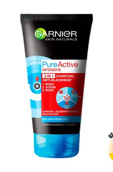 Гель для умывания Garnier Skin Naturals Чистая Кожа Актив 3 в 1 с углем, 150 мл