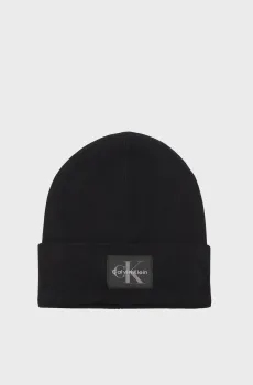 Мужская черная шапка MONOLOGO Черный ONESIZE Calvin Klein LV04D8088G