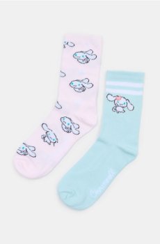 Довгі шкарпетки, 2 пари Cinnamoroll - різнобарвний