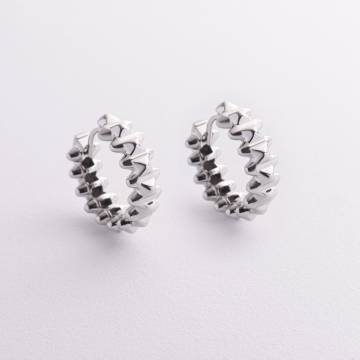 Серьги - кольца "Gemma" в белом золоте с08704 Серьги - кольца "Gemma" в белом золоте с08704