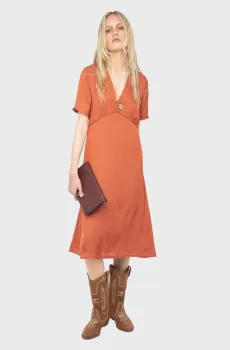 Женское терракотовое платье Rhodral Красный S ZADIG&VOLTAIRE WWDR02583_SIENNA