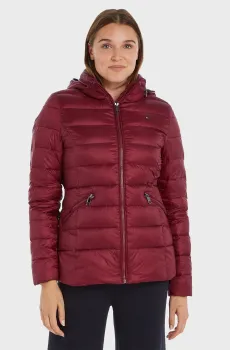 Женска бордовая куртка MW PADDED GLOBAL STRIPE JACKET Бордовый XS Tommy Hilfiger WW0WW39581