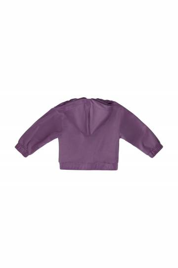 Детская кофта Pinko Up цвет фиолетовый с капюшоном с аппликацией