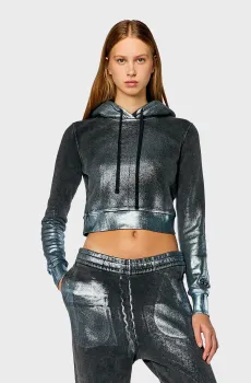 Женское серебристое худи F-SLIMMY-HOOD-N1 Серебряный S Diesel A13740 0DPAQ