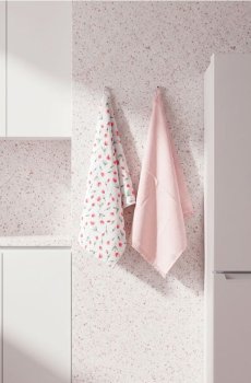 Набір кухонних рушників з квітковим мотивом, 2 шт. - рожевий