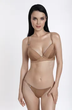 Женский бежевый шелковый бюстгальтер Бежевый 80D MARC&ANDRE S24-0316-13-DCM-LY