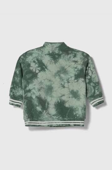 Детская хлопковая кофта United Colors of Benetton цвет зелёный узор Детская хлопковая кофта United Colors of Benetton цвет зелёный узор