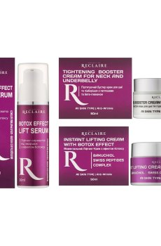 Подтягивающий лифтинг-комплекс для лица и шеи Reclaire Firming Lifting Complex (сыворотка, 30 мл + крем, 50 мл + крем, 50 мл)