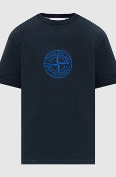 Синяя футболка с принтом