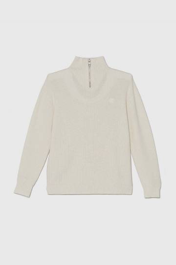 Детский хлопковый свитер Calvin Klein Jeans цвет бежевый IB0IB02153 Детский хлопковый свитер Calvin Klein Jeans цвет бежевый IB0IB02153