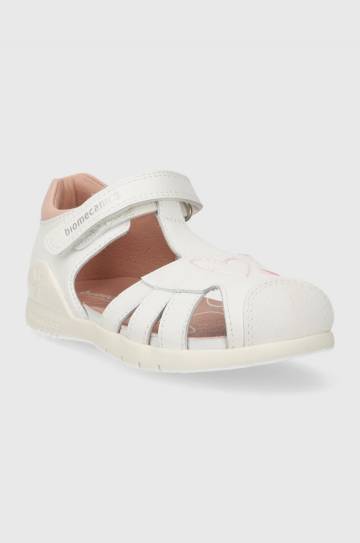 Детские кожаные сандалии Biomecanics цвет белый