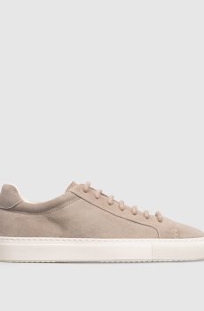 Серые замшевые кеды с логотипом