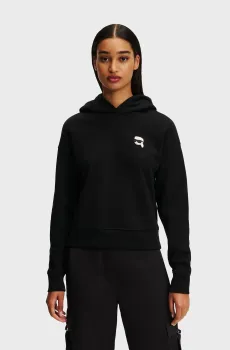 Женское черное худи IKONIK 2.0 Черный L Karl Lagerfeld 246W1819