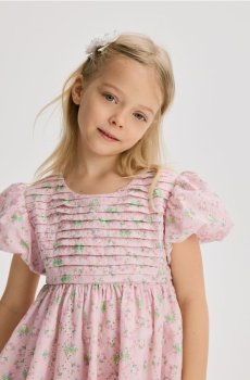 Reserved - Сукня з візерунком - пастельний рожевий - 348IB-03P