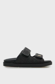 Женские черные слайдеры DOUBLE STRAP Черный 38 Tommy Hilfiger FW0FW09122