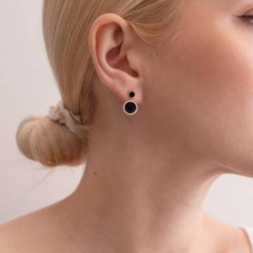 Золотые серьги - пусеты с бриллиантами и эмалью 315783121 Золотые серьги - пусеты с бриллиантами и эмалью 315783121