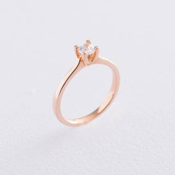 Золотое помолвочное кольцо (цирконий Swarovski) к06257 Золотое помолвочное кольцо (цирконий Swarovski) к06257