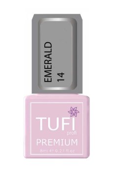 Уценка! Гель-лак для ногтей Tufi Profi Premium Emerald 14 Благородный серый, 8 мл
