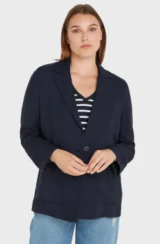 Женский темно-синий льняной блейзер CASUAL Синий 34 Tommy Hilfiger WW0WW37774