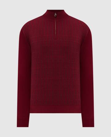 Бордовое поло из шерсти, кашемира и шелка