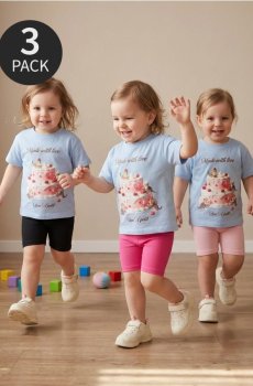 Бавовняні велосипедки 3 pack - бегонія