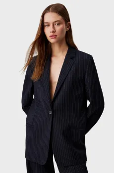 Женский темно-синий жакет в полоску PINSTRIPE SLIM Синий 40 Calvin Klein K20K207644