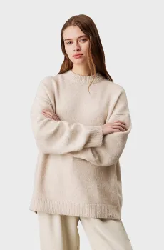 Женский бежевый свитер TEXTURED LOOSE Бежевый S Calvin Klein Jeans J20J224636