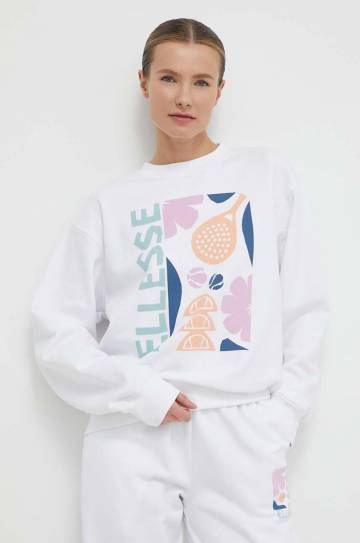 Кофта Ellesse Rosiello Sweatshirt женская цвет белый с принтом SGV20247 Кофта Ellesse Rosiello Sweatshirt женская цвет белый с принтом SGV20247