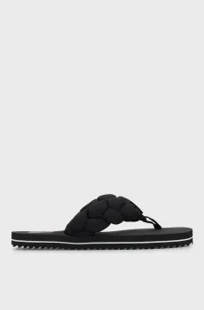 Женские черные вьетнамки BRAIDED THONG BEACH SANDAL Черный 38 Tommy Jeans EN0EN02877