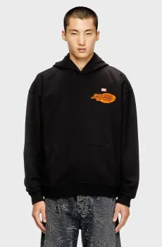 Мужское черное худи S-BOXT-HOOD-T5 Черный M Diesel A18728 0HYAT