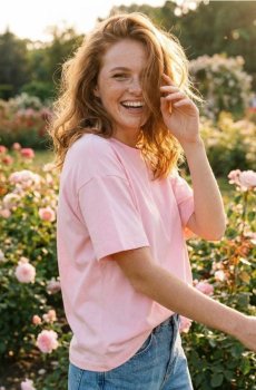 Бавовняна футболка basic - пастельний рожевий