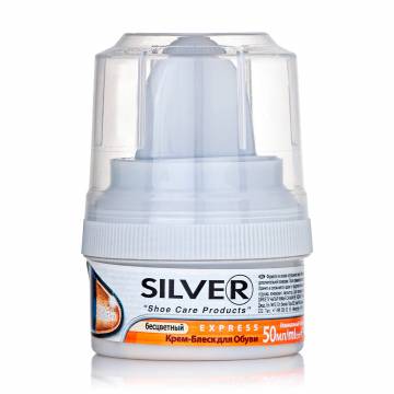 Крем-блеск SILVER для обуви, с аппликатором, бесцветный, 50 мл Крем-блеск SILVER для обуви, с аппликатором, бесцветный, 50 мл
