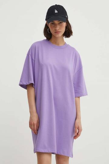 Хлопковое платье HUGO цвет фиолетовый mini oversize 50521254 Хлопковое платье HUGO цвет фиолетовый mini oversize 50521254
