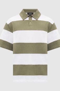 Белое поло Striped в полоску