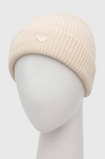 Шапка adidas Originals цвет бежевый из тонкого трикотажа Шапка adidas Originals цвет бежевый из тонкого трикотажа