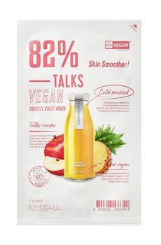 Тканевая маска для лица Missha Talks Vegan Squeeze Sheet Mask Skin Smoother, 27 г