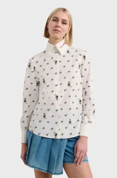 Женская белая рубашка с узором KL X DISNEY Белый 44 Karl Lagerfeld A3W11034