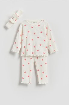 Reserved - Бавовняний комплект із пов’язкою - кремовий - 698IM-01X