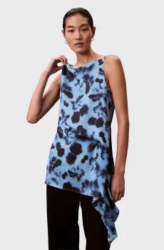 Женский голубой топ с узором Twisted Голубой 8 Calvin Klein LV044E901G