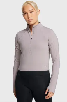 Женская пудровая спортивная кофта UA Launch Elite Half Zip Розовый L Under Armour 1386338-015