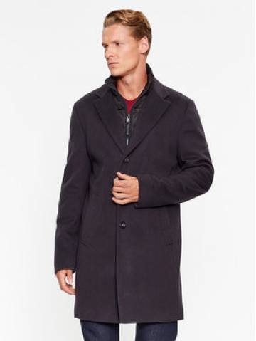 Boss Вовняне пальто H-Hyde-Bib-234 50502250 Cиній Slim Fit Boss Вовняне пальто H-Hyde-Bib-234 50502250 Cиній Slim Fit