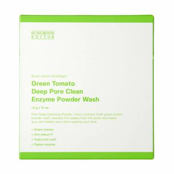 Энзимная пудра для лица Sungboon Editor Green Tomato Deep Pore Clean Enzyme Powder Wash, 10*1.5 г