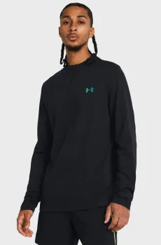 Мужская черная спортивная кофта Vanish Elite Seamless 1/4 Zp Черный XL Under Armour 1382798-001