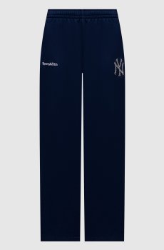 Синие утепленные спортивные штаны Yankees