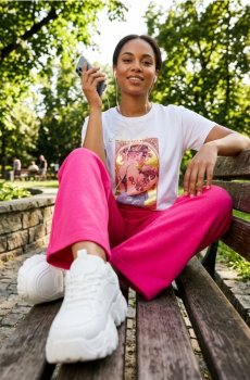 Штани прямого крою - яскраво-рожевий