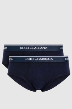 Набор синих трусов-брифов с логотипом