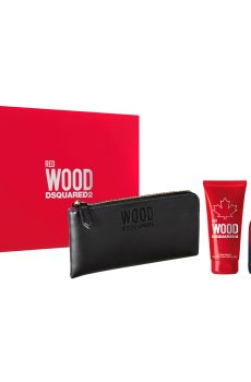 Парфюмированный набор женский Dsquared2 Red Wood Pour Femme (туалетная вода, 100 мл + гель для душа, 100 мл + кошелек)