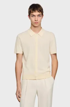 Мужской белый кардиган Белый L Sandro SHPTR00760_Ecru